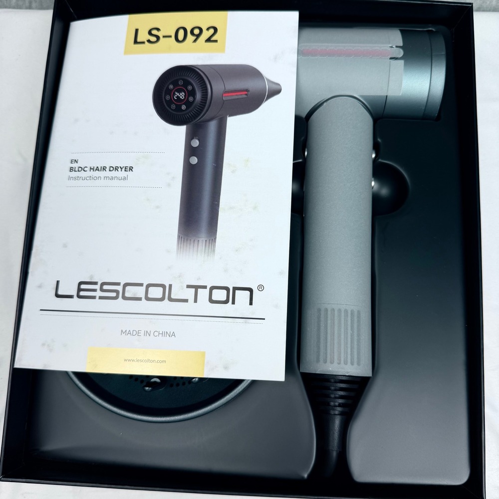 Lescolton LS-092 BLDC Hair Dryer 1600W 180000RPM Brushless Motor Grey Ionic New